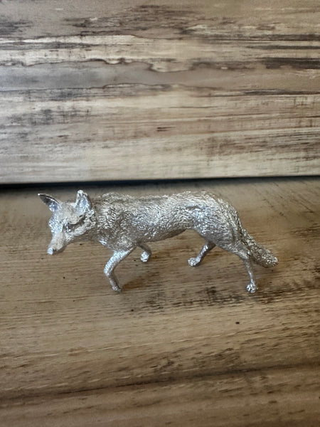 Silver fox stalking