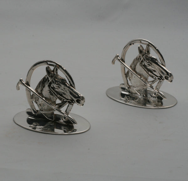 Contemporary Horse and crop menu holders
