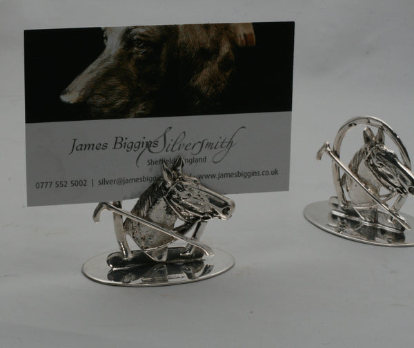 Contemporary Horse and crop menu holders