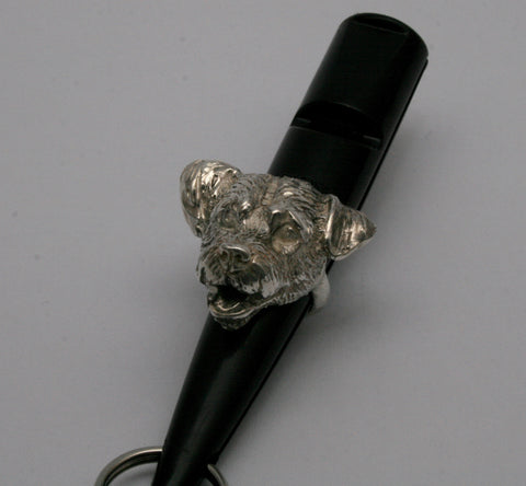 Border Terrier Silver Dog Whistle